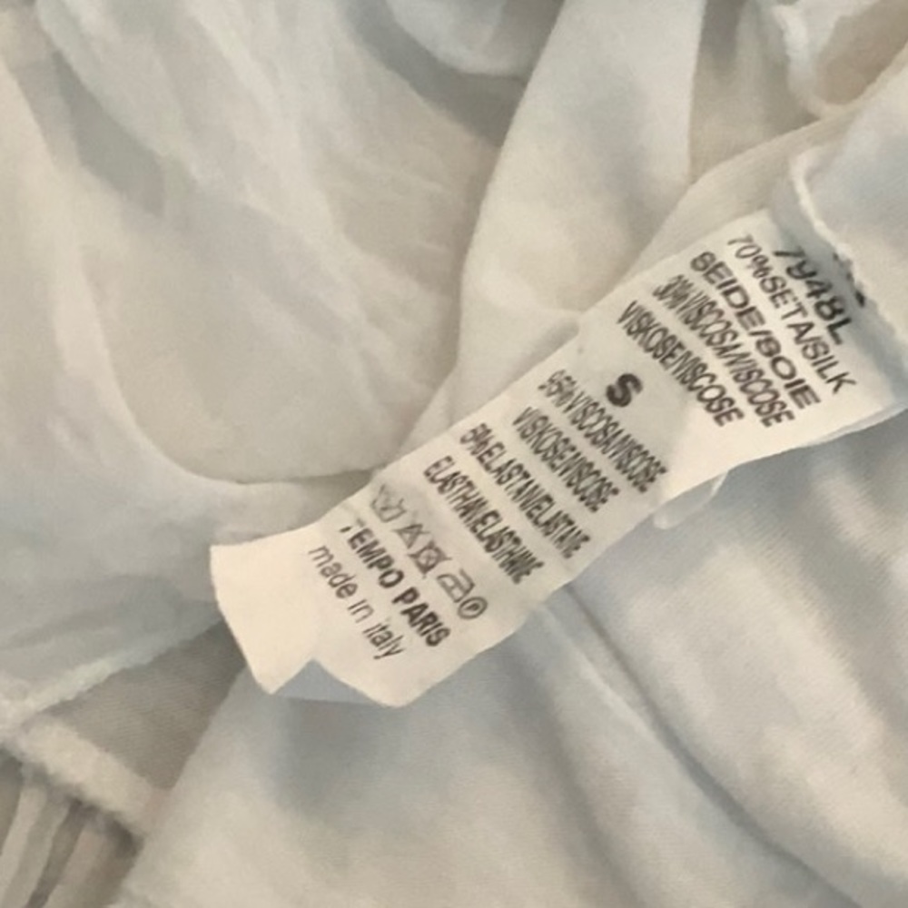 Elegant White Ruffled Women's TUNIC TOP - Picture 4 of 5